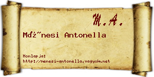 Ménesi Antonella névjegykártya